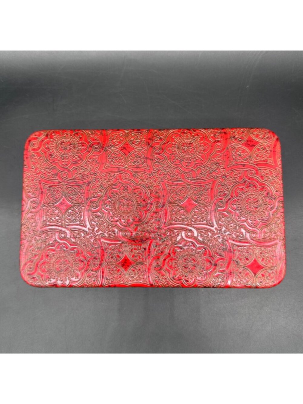 Vintage Jewelry Organizer Holder Clamshell Box 1970s Travel Red Gold Hard Case - Picture 3 of 14